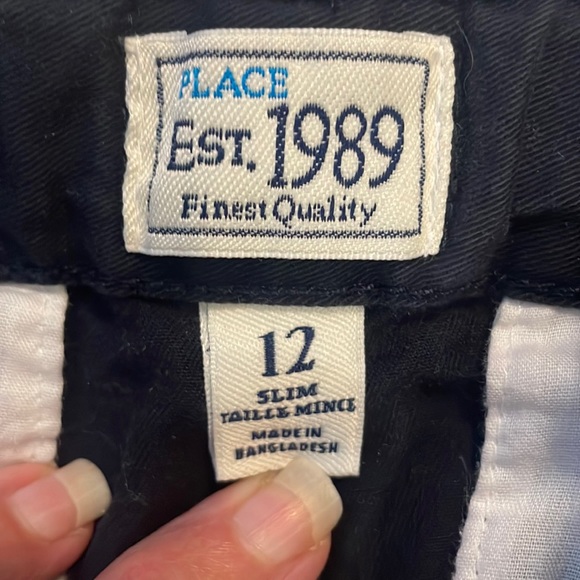 Place chino pants 100% cotton navy blue boys 12 slim - Picture 12 of 12